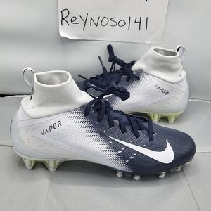 Nike Vapor Untouchable 3 White Navy Football Cleats AO3021-102 Men Size 11.5